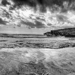 075 Storm Clouds at Maha'ulepu Beach (Black and White) L029